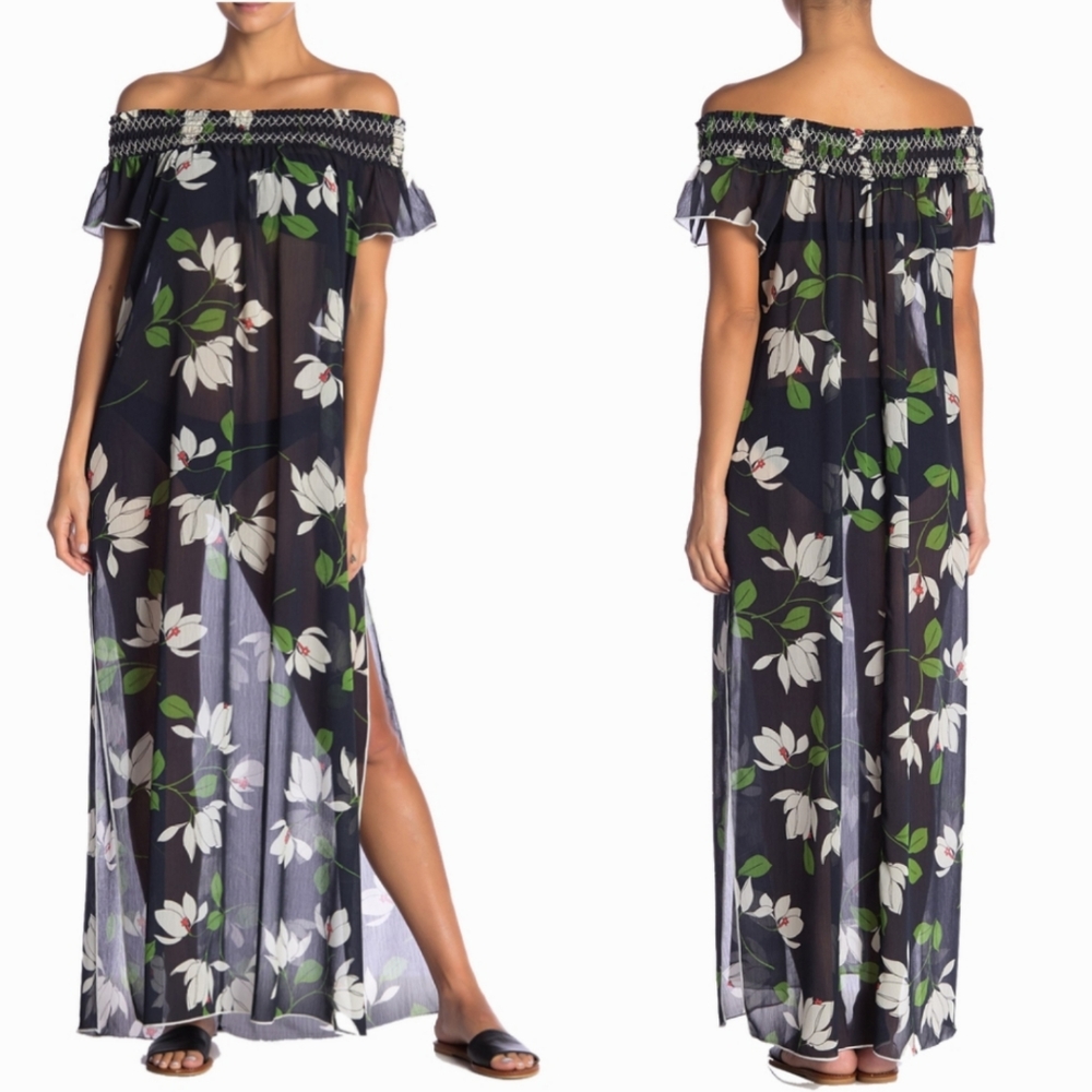 🆕️ Robin Piccone Elisa Maxi Swim Cover Up Dress NWOT